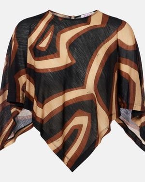 PUCCI Labirinto Wool-Blend Blouse - Brown