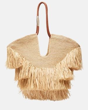 Zimmermann Goldentime Medium Raffia Tote Bag - Natural