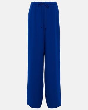 Valentino Cady Couture High-Rise Wide-Leg Pants - Blue