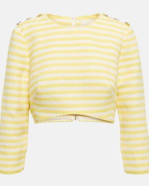 Zimmermann Hide Tide Striped Crop Top - Yellow