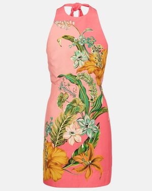 ALÉMAIS Anika Floral Linen Minidress - Orange