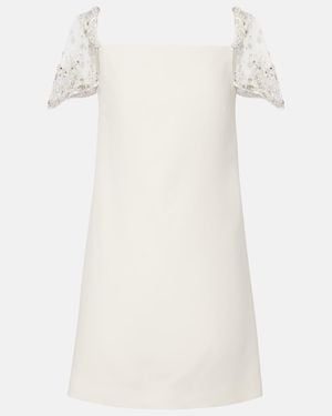Valentino Crepe Couture Embellished Minidress - White