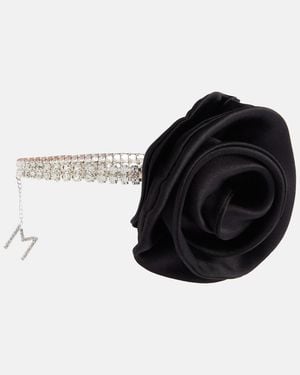 Magda Butrym Floral-Applique Crystal-Embellished Choker - Black