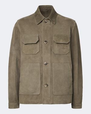 Frescobol Carioca Jacke Ravi Aus Veloursleder - Grün