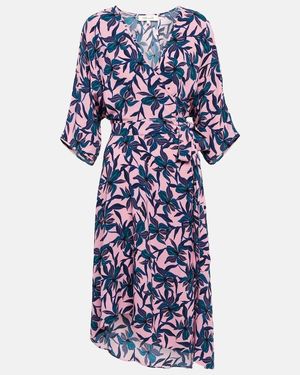 Diane von Furstenberg Floral Printed Midi Dress - Blue