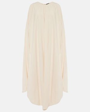 Tom Ford Asymmetric Silk-Blend Cady Kaftan - Natural