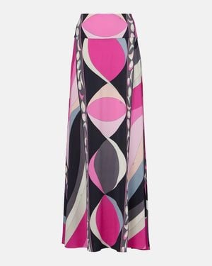 PUCCI Marmo Jersey Satin Maxi Skirt - Pink