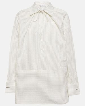 Max Mara Saletta Pinstripe Cotton And Silk Shirt - White