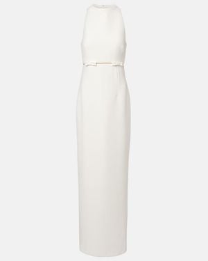 Safiyaa Bridal Jalie Bow-Detail Crepe Gown - White