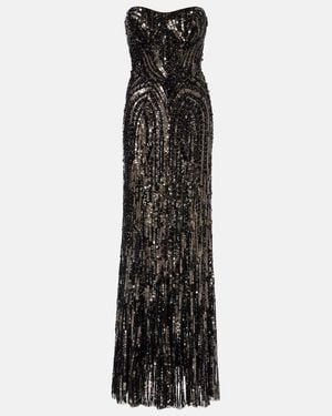 Jenny Packham Euphoria Sequin-Embellished Strapless Dress - Black