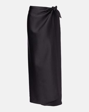 Loro Piana Corina Silk Satin Maxi Skirt - Black