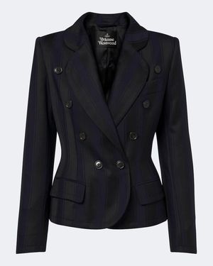 Vivienne Westwood Georgia Striped Virgin Wool Blazer - Blue