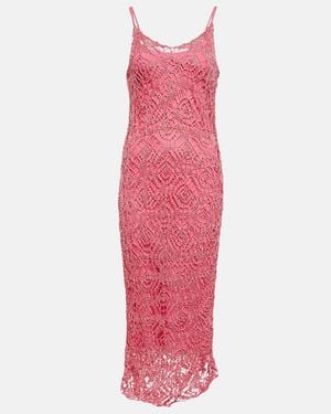 Tom Ford Openwork Knit Maxi Dress - Pink