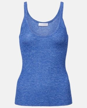 Gabriela Hearst Cinxia Cashmere, Silk, And Hemp Tank Top - Blue