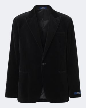 Polo Ralph Lauren Einreihiger Blazer Aus Baumwolle - Schwarz