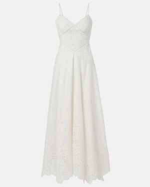 Self-Portrait Broderie Anglaise Cotton Maxi Dress - White