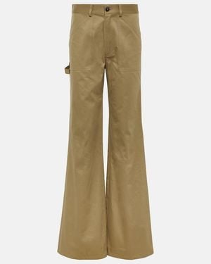 Nili Lotan Quentin High-Rise Cotton Flared Trousers - Natural