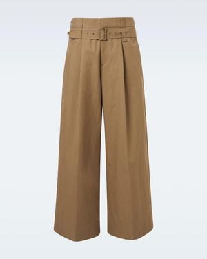 Simone Rocha Cotton-Blend Canvas Wide-Leg Trousers - Natural