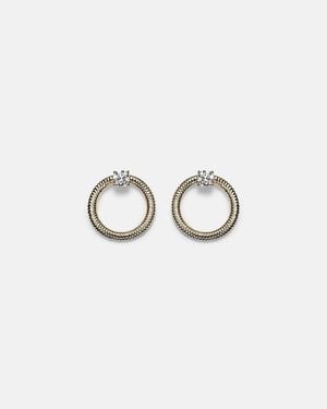 STONE AND STRAND Prince 14Kt Earrings With Diamonds - Metallic