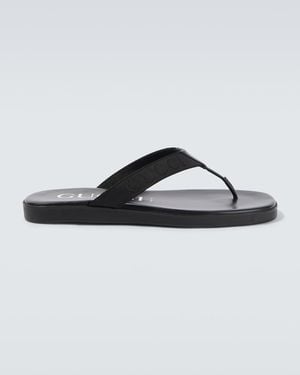 Gucci Sandalen Aus Leder Mit Canvas - Braun