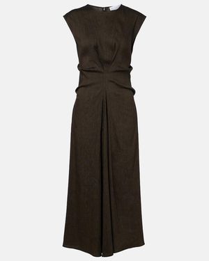 Proenza Schouler Label Miranda Linen-Blend Midi Dress - Black