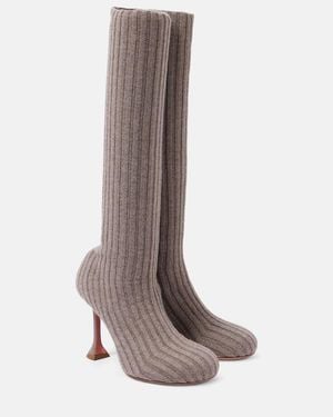 AMINA MUADDI Veneda 95 Knee-High Sock Boots - Brown