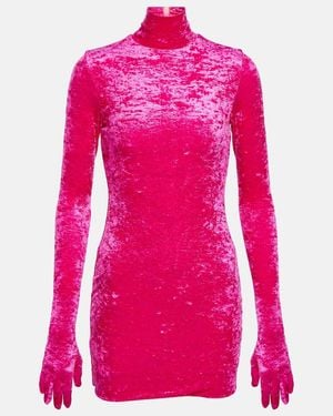 Vetements Velvet Minidress - Pink