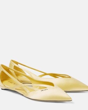 Prada Ballerinas Aus Satin - Gelb