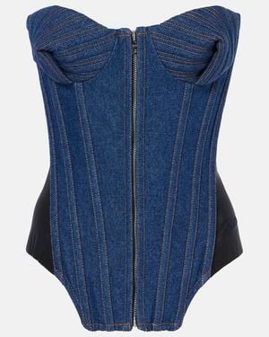 Jean Paul Gaultier Panelled Denim Corset - Blue