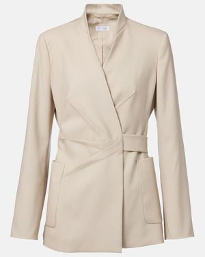 Max Mara Nereo Wool, Mohair, And Silk Blazer - Natural
