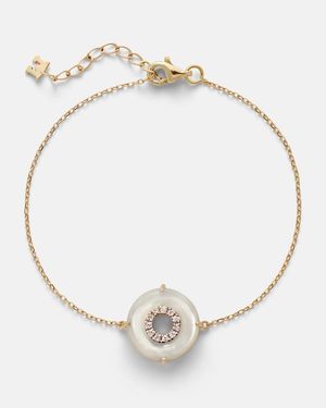 Mateo 14Kt Bracelet With Diamonds And Pearls - Metallic