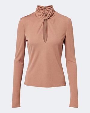Valentino Cutout Jersey Crepe Top - Blue