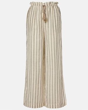 Ulla Johnson Josephine Striped Cotton Wide-Leg Pants - Natural
