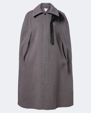 Bottega Veneta Intrecciato Wool And Cashmere Cape - Gray