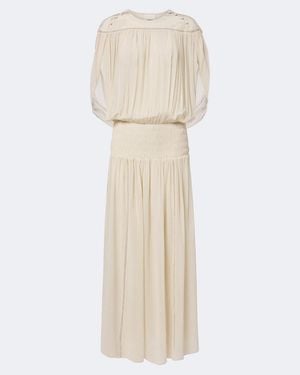 Isabel Marant Verziertes Maxikleid Nesrine Aus Seide - Natur