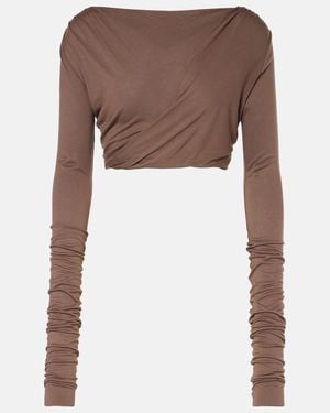 Rick Owens Jade Crop Top - Brown
