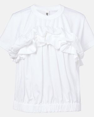 Noir Kei Ninomiya Top Aus Baumwolle - Weiß