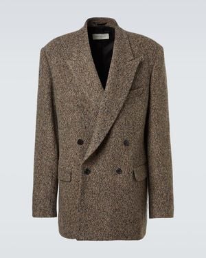 Dries Van Noten Oversized Wool-Blend Tweed Blazer - Brown