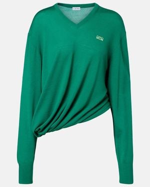 Loewe Pullover Double L Aus Wolle - Grün