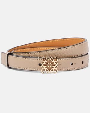 Loewe Anagram Leather Belt - Natural