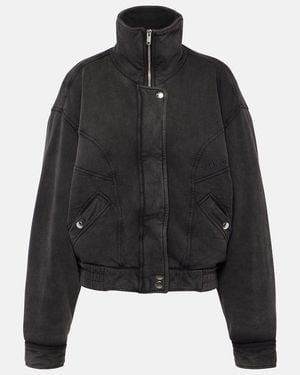 Isabel Marant Parveti Washed-Effect Bomber Jacket - Black