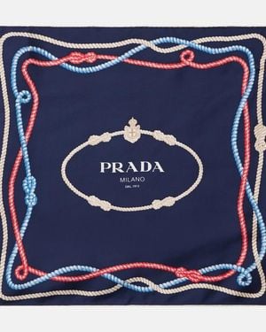 Prada Tuch Aus Seiden-Twill - Blau