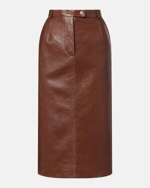 Prada Bleistiftrock Aus Leder - Braun