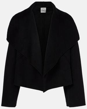 TOTEME Signature Cropped Wool Double Jacket - Black