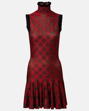 McQueen Plaid Minidress - Red