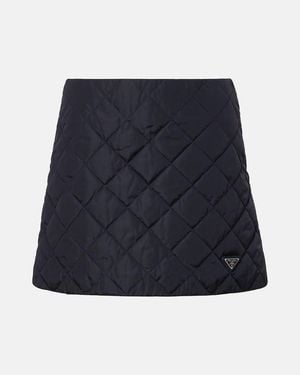 Prada Re-Nylon Quilted Miniskirt - Blue