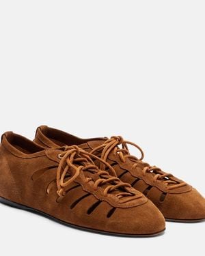 Isabel Marant Leyza Perforated Suede Trainers - Brown