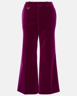 Chloé Pantalones Bootcut Cropped De Terciopelo - Morado