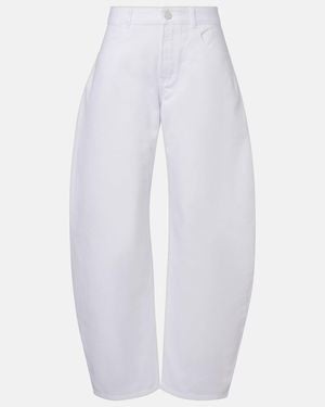 Alaïa Jeans Barrel De Tiro Medio - Blanco