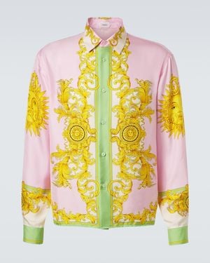 Versace Printed Silk Shirt - Yellow